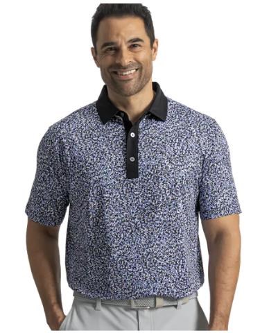 FootJoy Condensed Camo Print Lisle pánské polo, white/vivid violet/black
