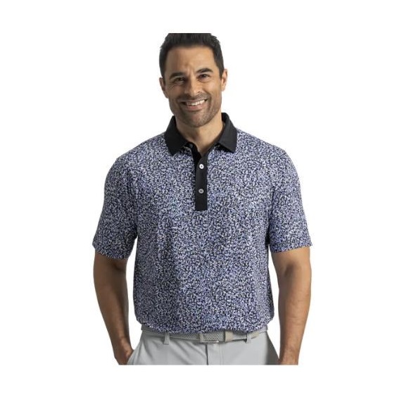 FootJoy Condensed Camo Print Lisle pánské polo, white/vivid violet/black