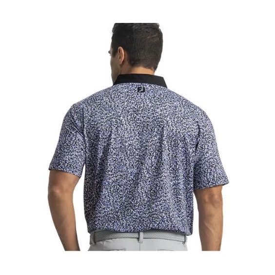 FootJoy Condensed Camo Print Lisle pánské polo, white/vivid violet/black
