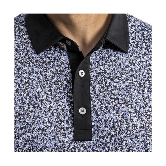 FootJoy Condensed Camo Print Lisle pánské polo, white/vivid violet/black