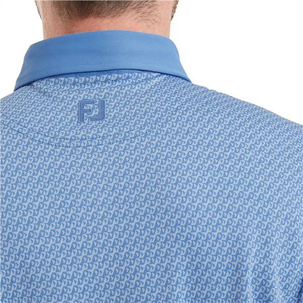 FootJoy Star Geo Jacquard pánské polo, coastal blue