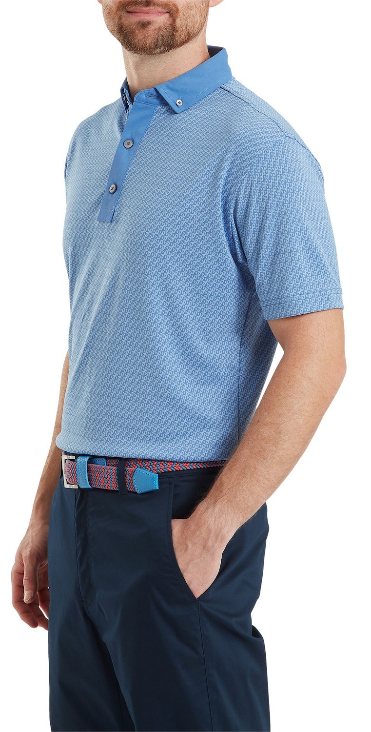 FootJoy Star Geo Jacquard pánské polo, coastal blue