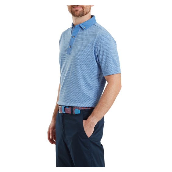 FootJoy Star Geo Jacquard pánské polo, coastal blue