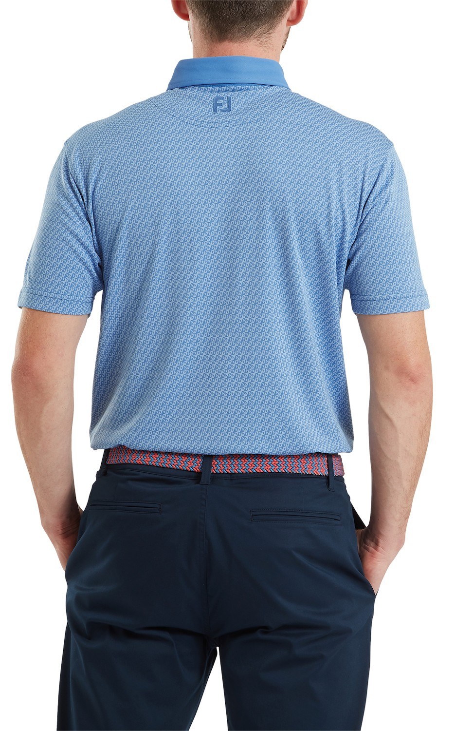 FootJoy Star Geo Jacquard pánské polo, coastal blue