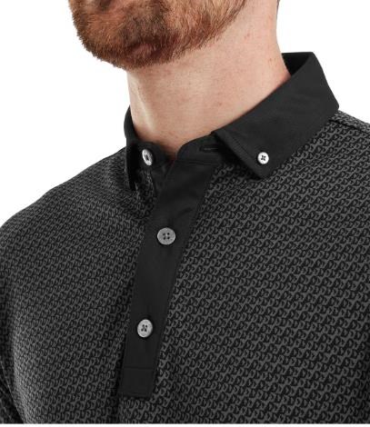 FootJoy Star Geo Jacquard pánské polo, černé