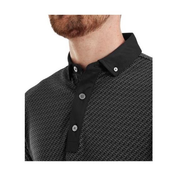 FootJoy Star Geo Jacquard pánské polo, černé