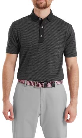 FootJoy Star Geo Jacquard pánské polo, černé