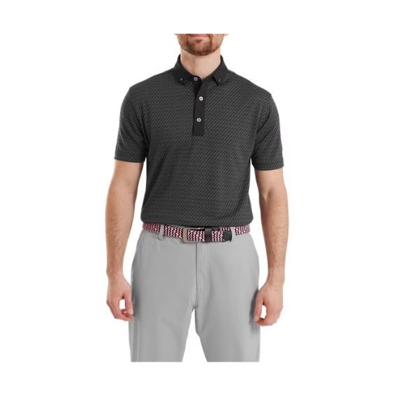 FootJoy Star Geo Jacquard pánské polo, černé