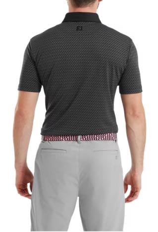 FootJoy Star Geo Jacquard pánské polo, černé