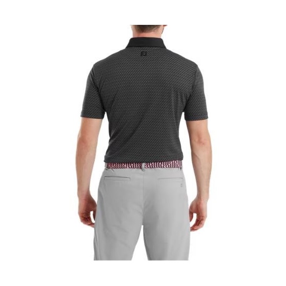 FootJoy Star Geo Jacquard pánské polo, černé
