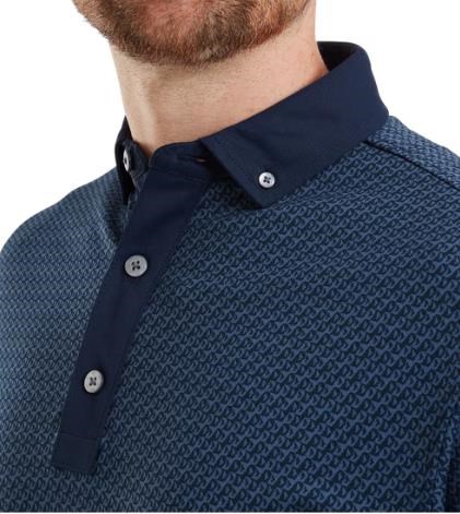 FootJoy Star Geo Jacquard pánské polo, tmavě modré