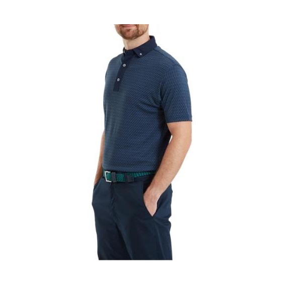 FootJoy Star Geo Jacquard pánské polo, tmavě modré