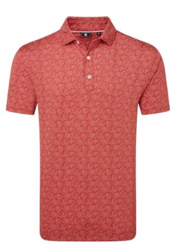 FootJoy Wingtip Floral Lisle pánské polo, nantucket red/white