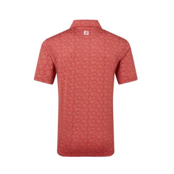 FootJoy Wingtip Floral Lisle pánské polo, nantucket red/white