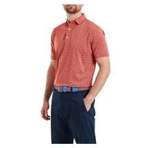 FootJoy Wingtip Floral Lisle pánské polo, nantucket red/white