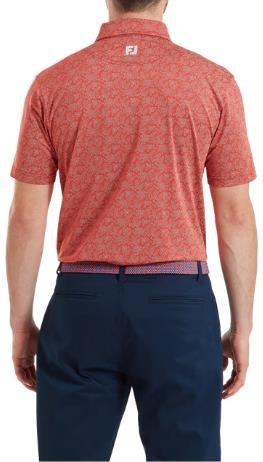 FootJoy Wingtip Floral Lisle pánské polo, nantucket red/white