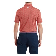 FootJoy Wingtip Floral Lisle pánské polo, nantucket red/white