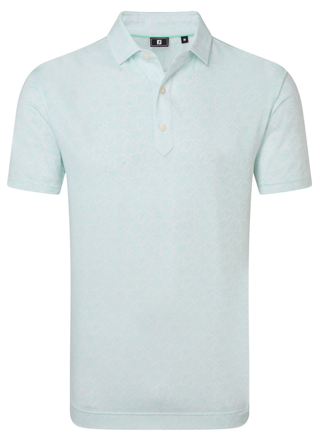 FootJoy Wingtip Floral Lisle pánské polo, white/sea glass