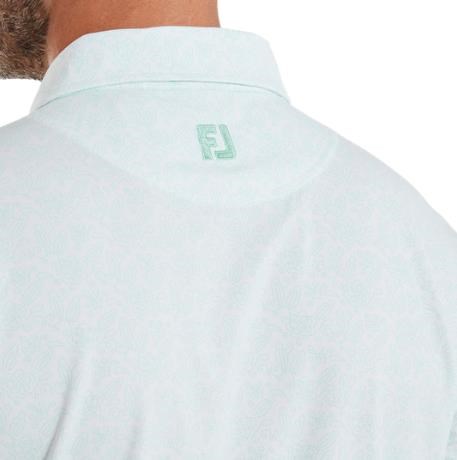 FootJoy Wingtip Floral Lisle pánské polo, white/sea glass