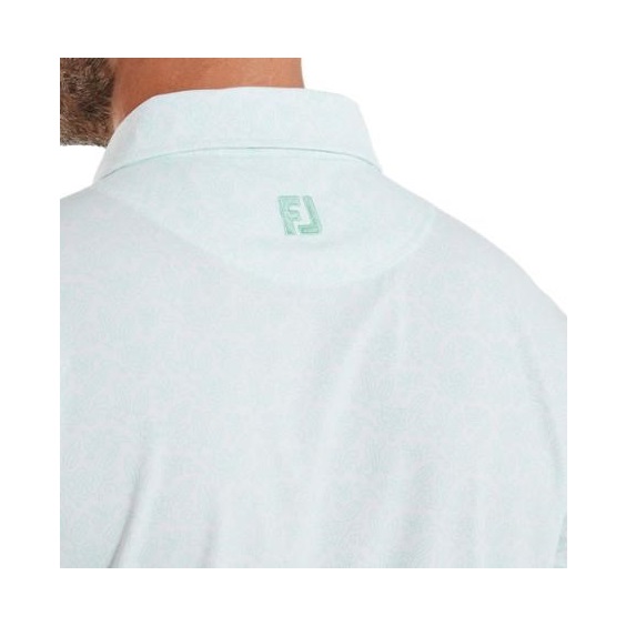 FootJoy Wingtip Floral Lisle pánské polo, white/sea glass