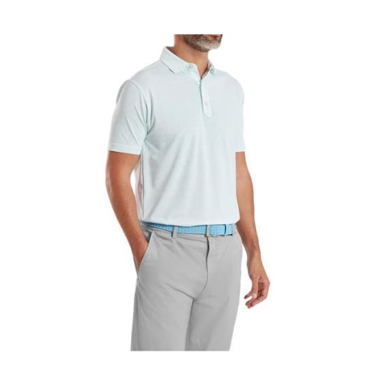 FootJoy Wingtip Floral Lisle pánské polo, white/sea glass