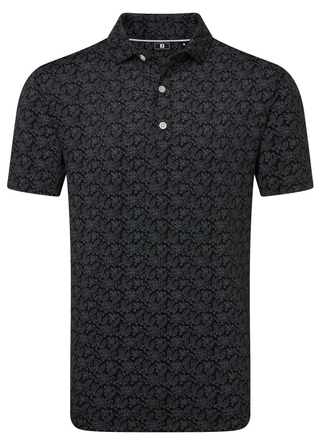 FootJoy Wingtip Floral Lisle pánské polo, černé