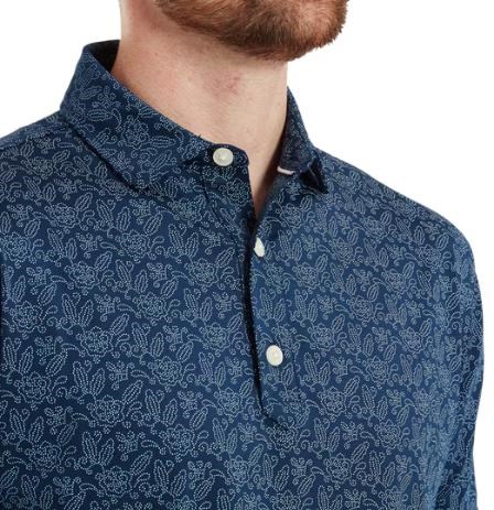 FootJoy Wingtip Floral Lisle pánské polo, modré