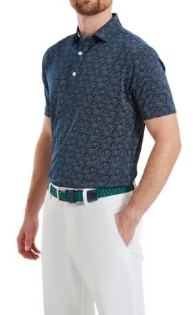 FootJoy Wingtip Floral Lisle pánské polo, modré