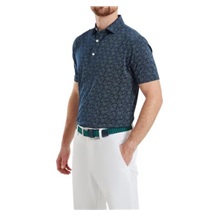 FootJoy Wingtip Floral Lisle pánské polo, modré