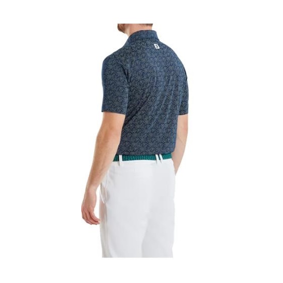 FootJoy Wingtip Floral Lisle pánské polo, modré