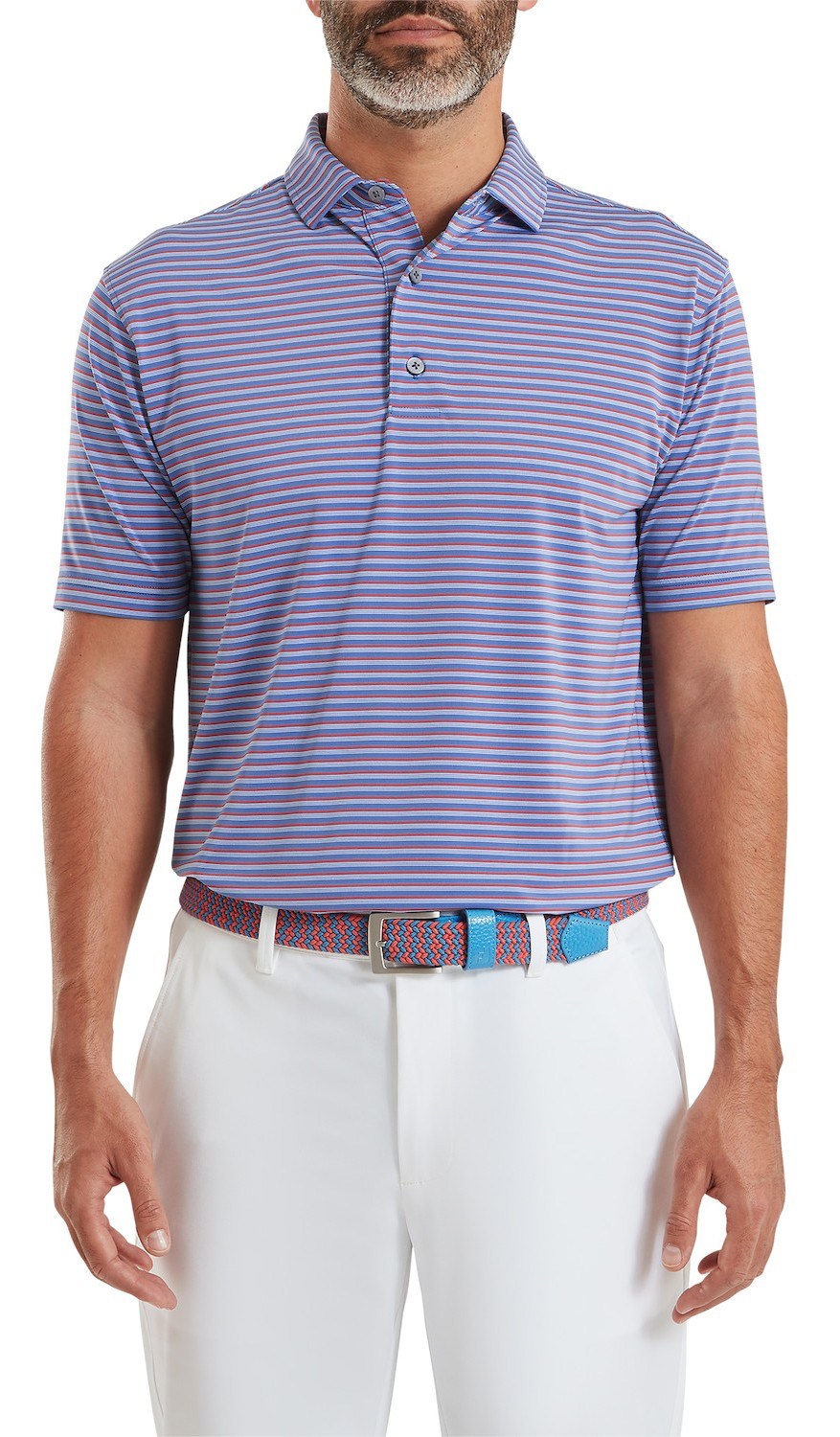 FootJoy Shadow Stripe Lisle pánské polo, coastal blue