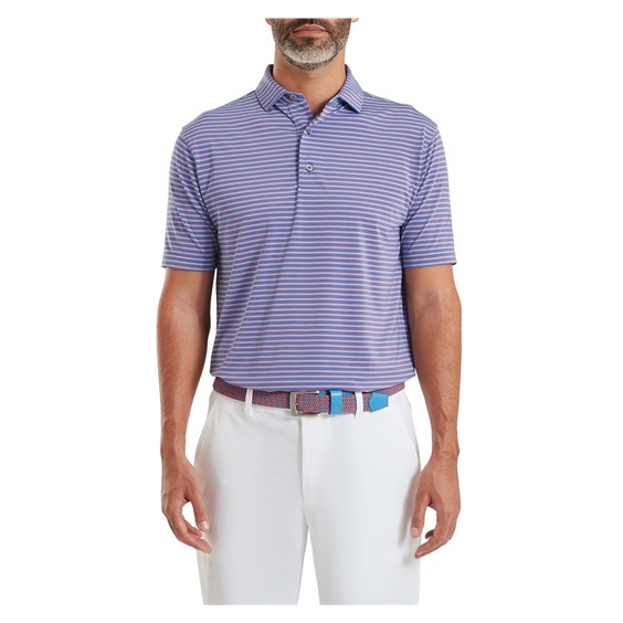 FootJoy Shadow Stripe Lisle pánské polo, coastal blue