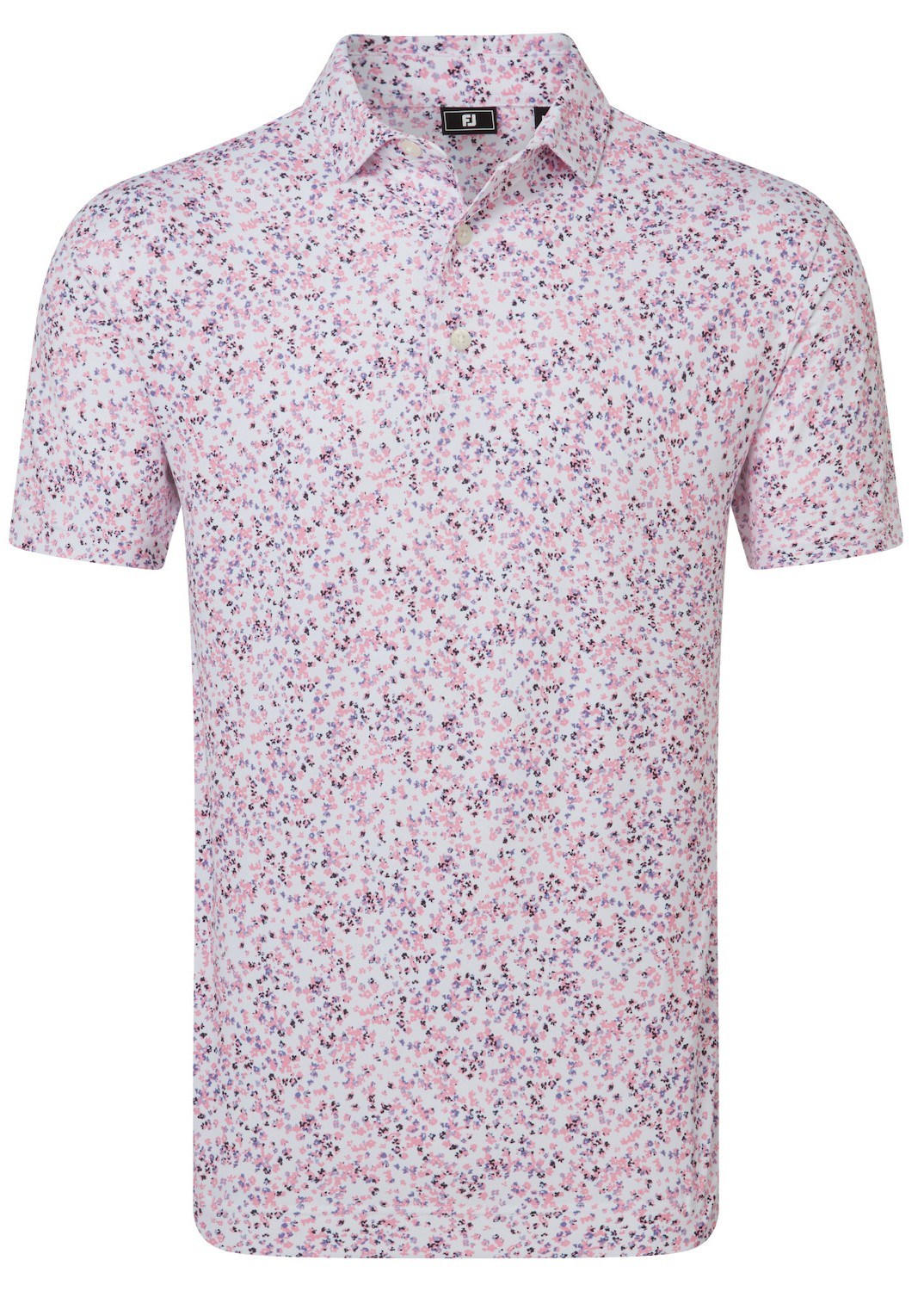 FootJoy Watercolour Floral Print Pique pánské polo, white/pink pop/black