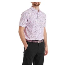 FootJoy Watercolour Floral Print Pique pánské polo, white/pink pop/black