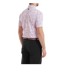FootJoy Watercolour Floral Print Pique pánské polo, white/pink pop/black