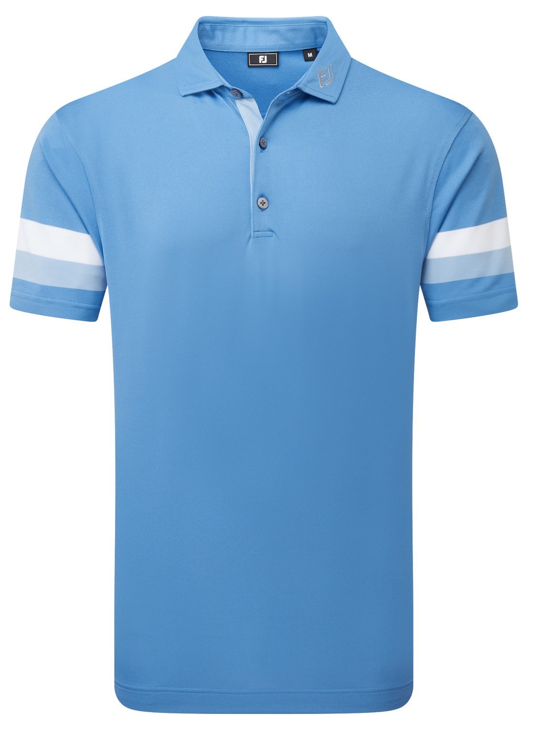FootJoy Sleeve Stripe Pique pánské polo, coastal blue/chambray/white