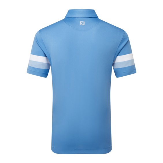 FootJoy Sleeve Stripe Pique pánské polo, coastal blue/chambray/white