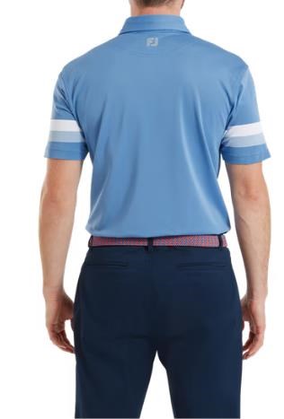 FootJoy Sleeve Stripe Pique pánské polo, coastal blue/chambray/white