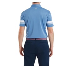 FootJoy Sleeve Stripe Pique pánské polo, coastal blue/chambray/white