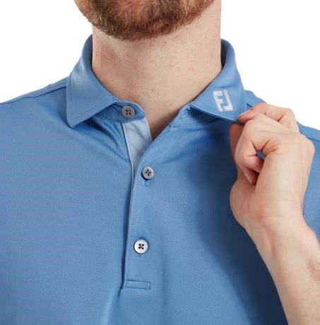 FootJoy Sleeve Stripe Pique pánské polo, coastal blue/chambray/white