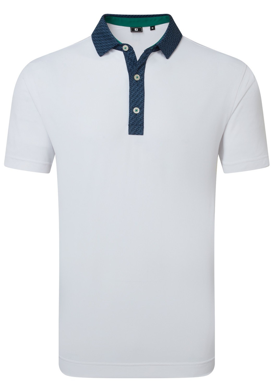 FootJoy Star Geo Trim Pique pánské polo, bílé