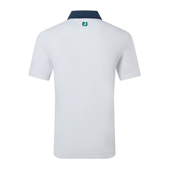 FootJoy Star Geo Trim Pique pánské polo, bílé