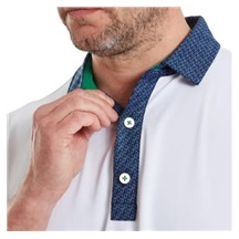 FootJoy Star Geo Trim Pique pánské polo, bílé