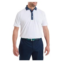 FootJoy Star Geo Trim Pique pánské polo, bílé