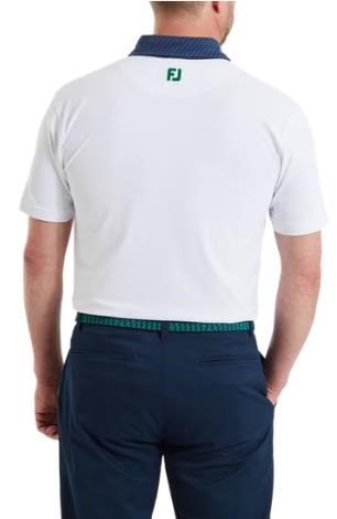 FootJoy Star Geo Trim Pique pánské polo, bílé