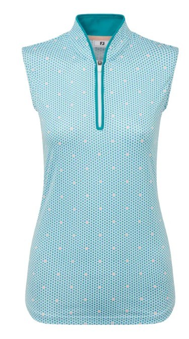 FootJoy Zip Front Tank Printed dámské polo, blue/white/peach