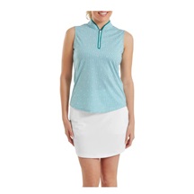 FootJoy Zip Front Tank Printed dámské polo, blue/white/peach