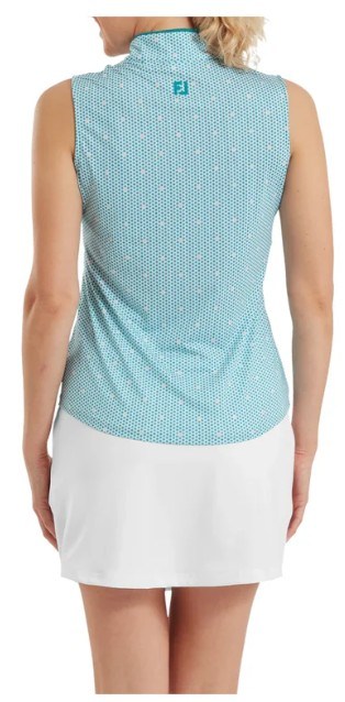 FootJoy Zip Front Tank Printed dámské polo, blue/white/peach