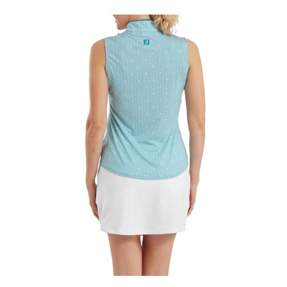 FootJoy Zip Front Tank Printed dámské polo, blue/white/peach