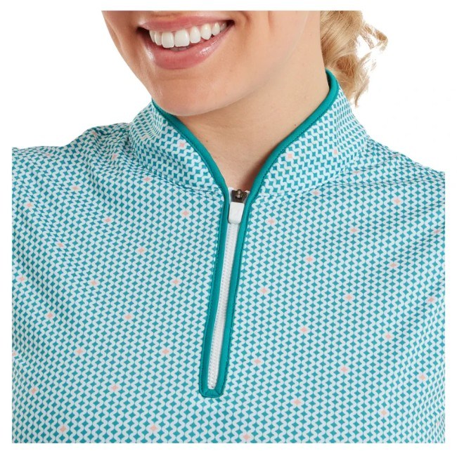 FootJoy Zip Front Tank Printed dámské polo, blue/white/peach